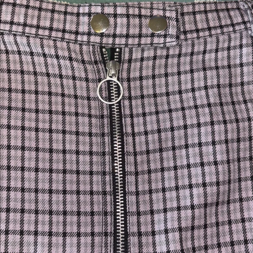 Wild Fable Checkered Mini Skirt Front Zip EUC Small